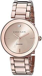 Anne Klein Women's AK/1362RGRG Rose Gold-Tone Diamond-Accented Bracelet Watch
