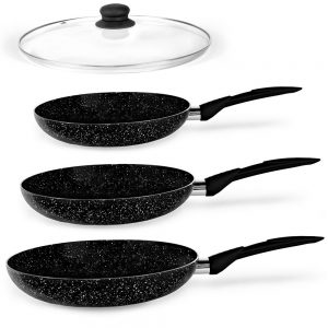 Stone Magic Marble Coated Set of 3 Frying Pans