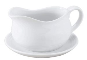 HIC Hotel Gravy Sauce Boat with Saucer Stand