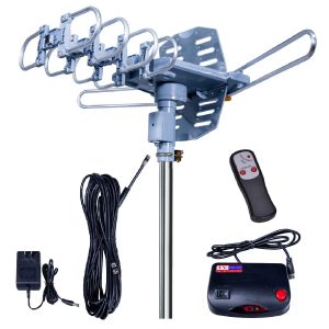 150 Mile Ultra Amplified Outdoor HDTV Antenna – Digital Free Channel Receiver (USA Made)