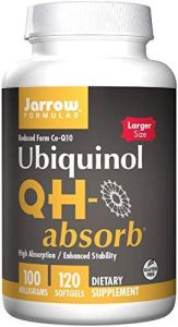 Jarrow Formulas Ubiquinol QH-Absorb, High Absorption/Enhanced Stability, 100 mg, 120 Softgels (Packaging may vary)