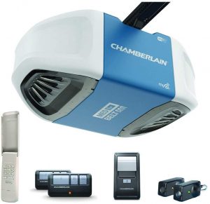 Chamberlain Group B550 Smartphone-Controlled Ultra-Quiet & Strong Belt Drive Garage Door Opener with MED Lifting Power, Blue