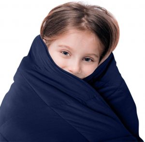 LUNA Kids Weighted Blanket | 5 lbs - 36x48 - Child Size Bed | 100% Oeko-Tex Certified Cooling Cotton & Premium Glass Beads | Designed in USA | Heavy Cool Weight for Hot & Cold Sleepers | Navy