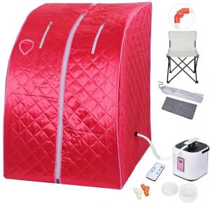 AW Portable Large Chair Red Personal Therapeutic Steam Sauna SPA Slim Detox Weight Loss Home Indoor