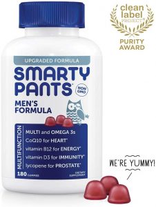 SmartyPants Men’s Formula Daily Gummy Vitamins: Gluten Free, Multivitamin & Omega 3 Fish Oil (DHA/EPA), Methyl B12, Vitamin D3, Vitamin B6, 180 Count (30 Day Supply) - Packaging May Vary