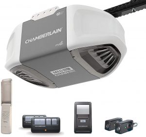 Chamberlain Group C450 Smartphone-Controlled Durable Chain Drive Garage Door Opener with MED Lifting Power, Pewter