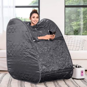 Aceshin Portable Steam Sauna Home Spa, 2L Personal Therapeutic Sauna Weight Loss Slimming Detox with Foldable Chair, Remote Control, Timer