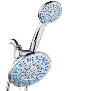 Antimicrobial/Anti-Clog High-Pressure 30-setting Rainfall Shower Combo