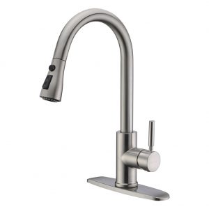 WEWE Single Handle High Arc Pull out Kitchen Faucet