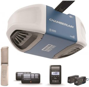 Chamberlain Group Chamberlain B970 Smartphone-Controlled Ultra-Quiet & Strong Belt Drive Garage Door Opener with Battery Backup and MAX Lifting Power, Blue