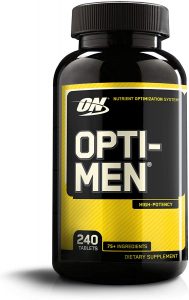 OPTIMUM NUTRITION Opti-Men, Mens Daily Multivitamin Supplement with Vitamins C, D, E, B12, 240 Count