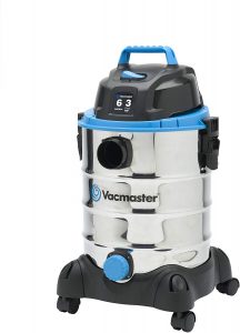 Vacmaster, VQ607SFD, 6 Gallon 3 Peak HP Stainless Steel Wet/Dry Shop Vacuum