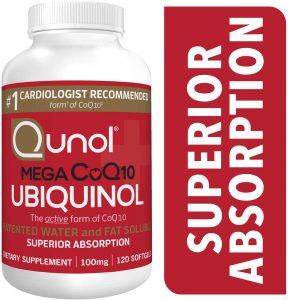 Qunol Mega Ubiquinol CoQ10 100mg, Superior Absorption, Patented Water and Fat Soluble Natural Supplement Form of Coenzyme Q10, Antioxidant for Heart Health, 120 Count Softgels