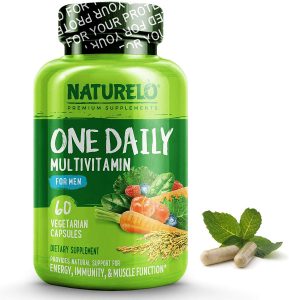 NATURELO One Daily Multivitamin for Men - with Whole Food Vitamins & Organic Extracts - Natural Supplement - Best for Energy, General Health - Non-GMO - 60 Capsules | 2 Month Supply