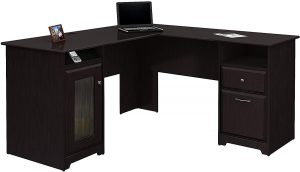 Bush Furniture Cabot L Shaped Computer Desk in Espresso Oak