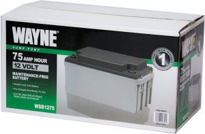 Wayne WSB1275 75Ah Maintenance-Free Battery Recommended for Wayne ESP25, Wayne WSS30VN and Wayne Basement Guardian