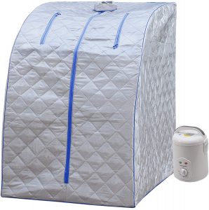 Ridgeyard Portable Safe Folding Far FIR Infrared Sauna Spa Tent with Heating Footpad and Chair Slimming Weight Loss +Negative Ion Detox