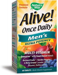 Nature's Way Alive! Once Daily Men's Multivitamin, Ultra Potency, Food-Based Blends, 60 Tablets