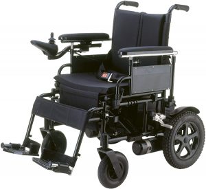 Drive Medical Cirrus Plus Folding Power Wheelchair with Footrest and Batteries, Black, 18