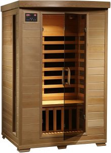 Radiant Saunas 2-Person Hemlock Infrared Sauna with 6 Carbon Heaters, Chromotherapy Lighting, Oxygen Ionizer