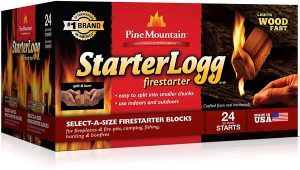 Pine Mountain StarterLogg Select-A-Size Firestarting Blocks, 24 Starts Firestarter Wood Fire Log for Campfire, Fireplace, Wood Stove, Fire Pit, Indoor & Outdoor Use