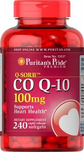 Puritans Pride QSORB CoQ10 100 mg Supports Heart Health** Important for Statin Medication Users 240 Rapid Release Softgels