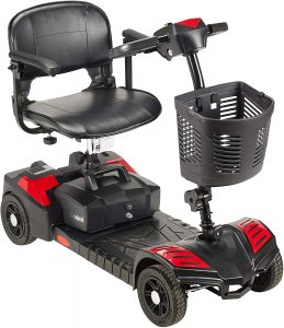 Drive Medical SFSCOUT4-EXT Scout Compact Travel Power Scooter, 4 Wheel, Extended Battery