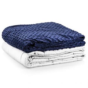 Roore 10 lb Children or Adult Navy Blue and Gray Weighted Blanket