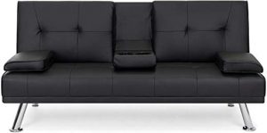 Best Choice Products Modern Faux Leather Futon Sofa