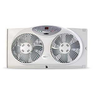 Bionaire Window Fan with Twin 8.5-Inch Reversible Airflow Blades and Remote Control