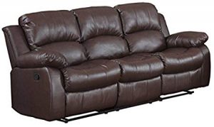 Bonded Leather Double Recliner Sofa