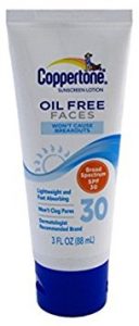 Coppertone Oil Free Lotion for Faces SPF 30 Sunscreen 3 oz/