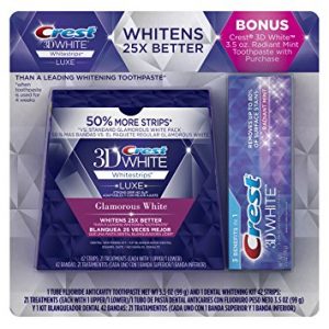 Crest 3D White Luxe Whitestrips Dental Teeth Whitening Strips