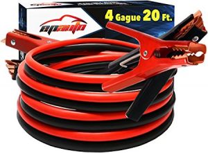EPAuto 4 Gauge x 20 Ft 500A Heavy Duty Booster Jumper Cables