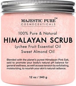 Majestic Pure Himalayan Salt Body Scrub with Lychee Essential Oil
