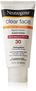 Neutrogena Clear Face Liquid Lotion Sunscreen SPF 30, 3 oz