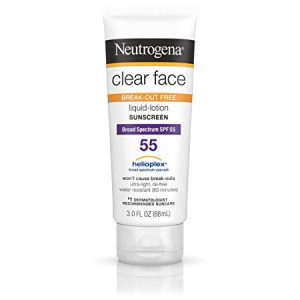 Neutrogena Clear Face Liquid Lotion Sunscreen SPF 55, 3 oz