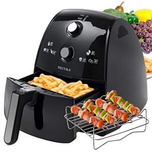 Secura 4 Liter, 4.2 Qt, Extra Large Capacity 1500 Watt Electric Hot Air Fryer